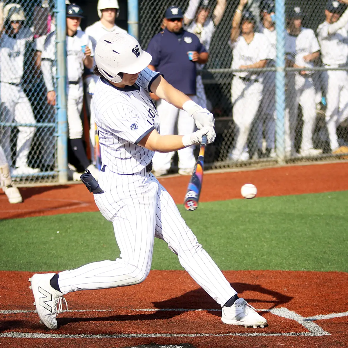 Marcus Reyes making contact at the plate